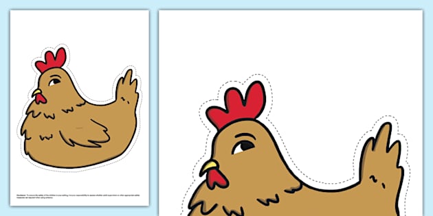 Chicken Emoticon Cut-Out (Hecho por educadores) - Twinkl