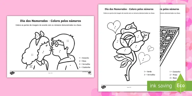 Pintar e Colorir: Colorir Desenhos do Dia dos Namorados