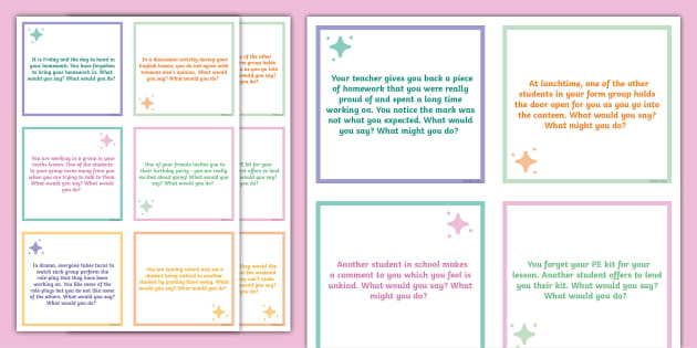Social Skills in School Discussion Cards