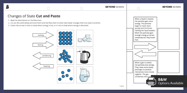 Changing States Cut and Paste Worksheet (teacher made)