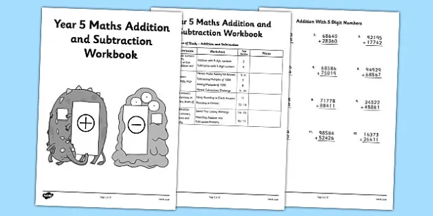 Year 5 Maths Addition And Subtraction Worksheets