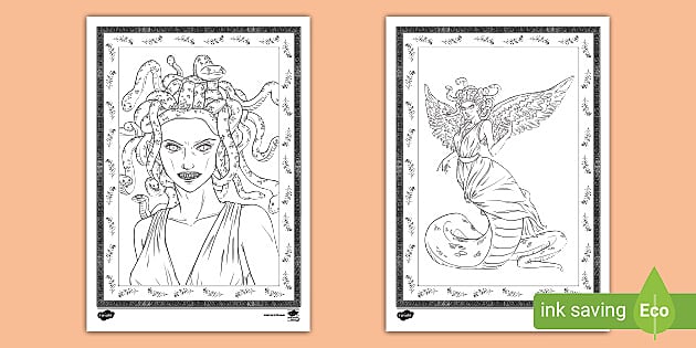 Gorgon Medusa - Ancient Greece & Greek mythology Adult Coloring Pages