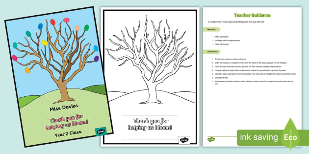 Teacher Appreciation Fingerprint Tree Poster (teacher made)