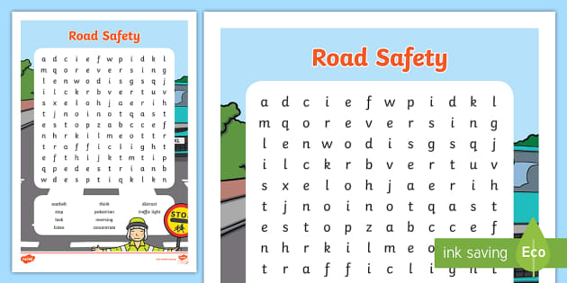 Staying Safe Road Safety Word Search - Twinkl