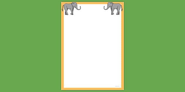 FREE! - Elephant Page Border | Page Borders | Twinkl