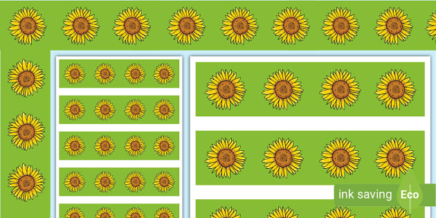 Sunflower Display Borders (teacher made) - Twinkl