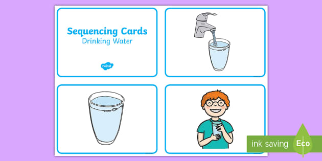 3 Steps Sequencing Cards Drinking Water Activity - 3 Steps Sequencing Cards