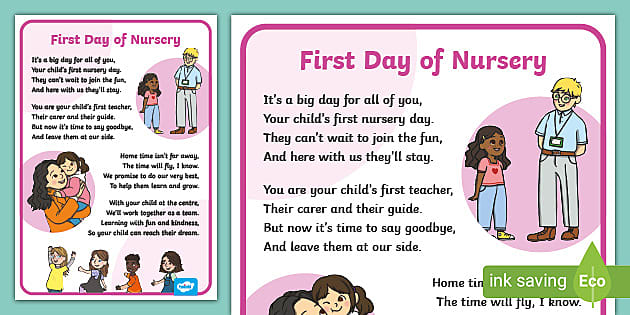 First Day of Nursery Poem | Early Years Resources | Twinkl