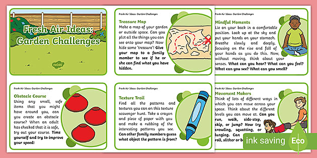 Fresh Air Ideas Garden Challenge Cards Teacher Made