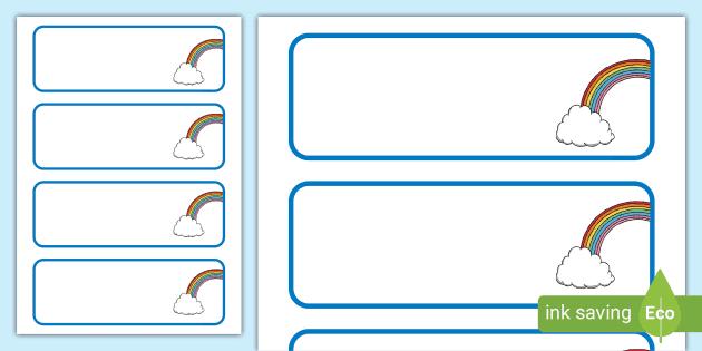 free rainbow themed editable drawer peg name labels blank