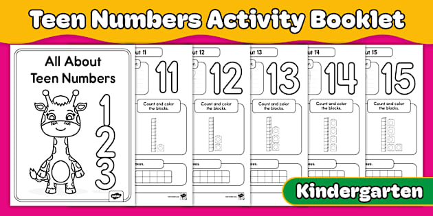 Kindergarten Place Value: All About Teen Numbers Activity Booklet