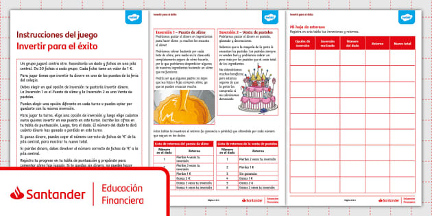 FREE! - Educación Financiera Santander: Juego de mesa - Invertir para ...