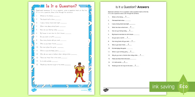 Is It a Question? Worksheet / Worksheet