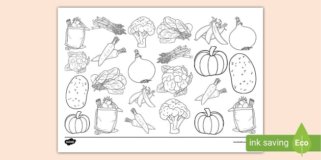 Vegetable Doodle Colouring Page (teacher made) - Twinkl