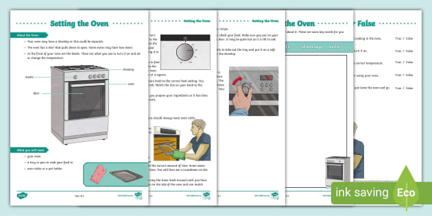 Setting the Oven Information and Activity Sheets - Twinkl