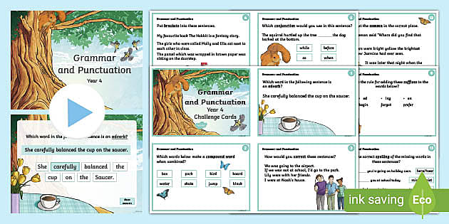 Grammar And Punctuation Challenge Cards And PowerPoint