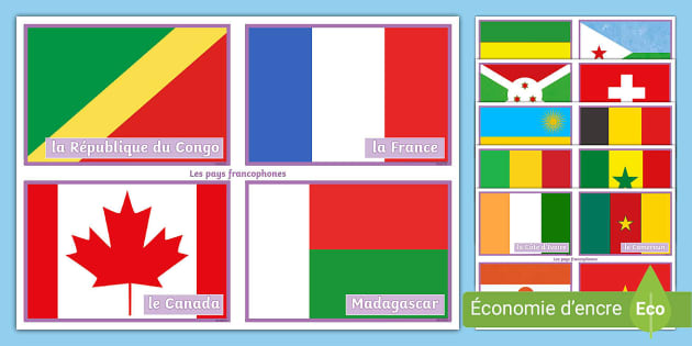 Les pays et leur drapeau primaire (l'enseignant a fait)