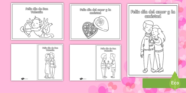 Tarjetas: Día de San Valentín / Día del amor y la amistad- Guía de trabajo