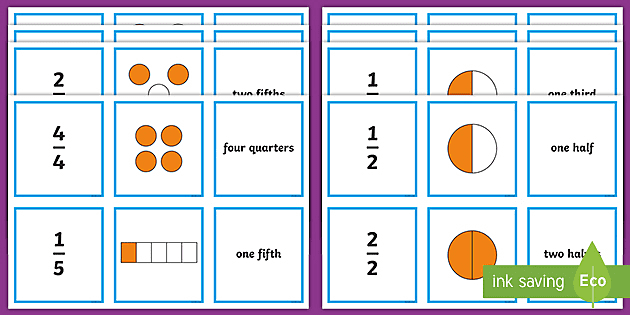 Fraction Action Snap Pairs Card GameBrainBoxMaths Learning Resource 