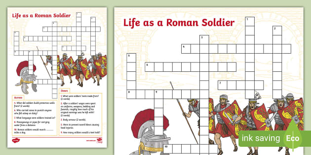 Life as a Roman Soldier Crossword (teacher made) Twinkl