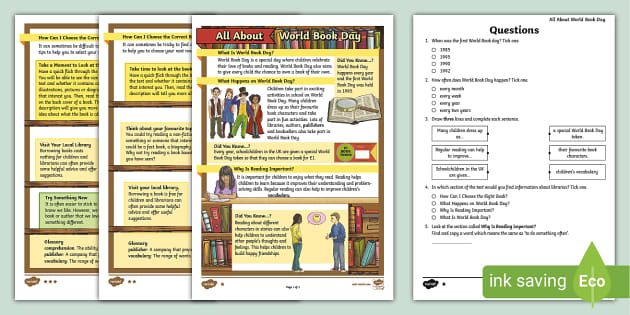 FREE! - LKS2 All About World Book Day Differentiated Reading Comprehension