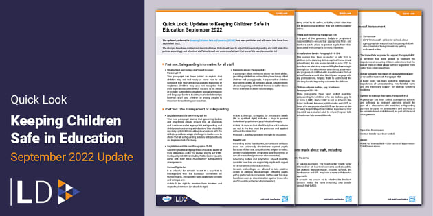 Quick Look: Keeping Children Safe In Education 2022 Update