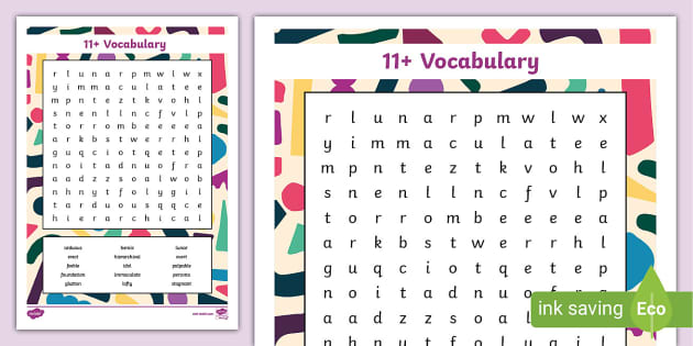 11+ Vocabulary Word Search 2 (teacher made)