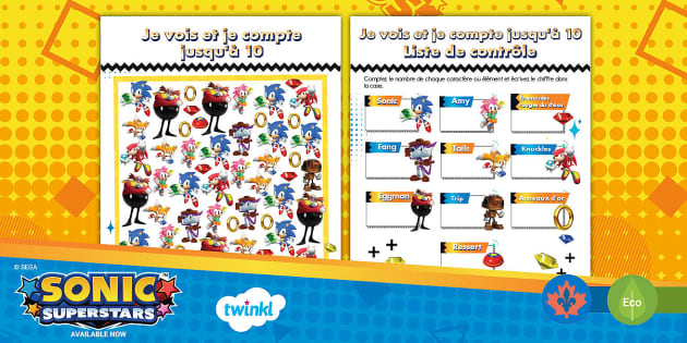 FREE Sonic: I Spy and Count to 10 Activity French - Twinkl