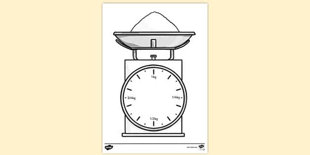 FREE! - Scales with Half Kg Colouring Sheet | Colouring Sheets