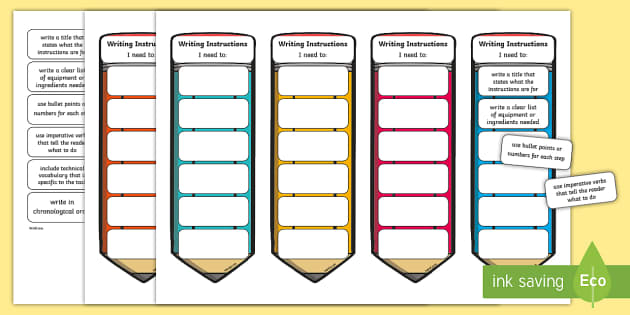 Second Level Writing Instructions Editable Bookmarks