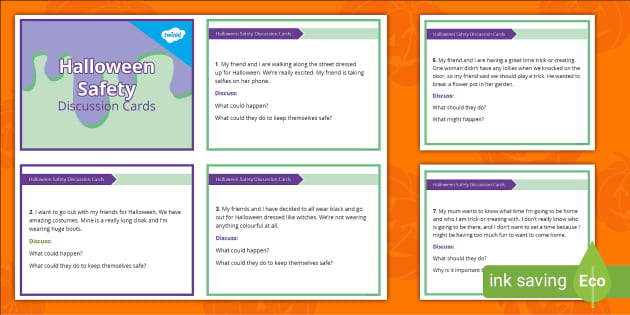 Halloween Safety Discussion Cards Teacher Made Twinkl