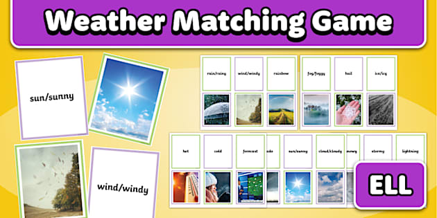 Weather Photo and Word Matching Game for ELL