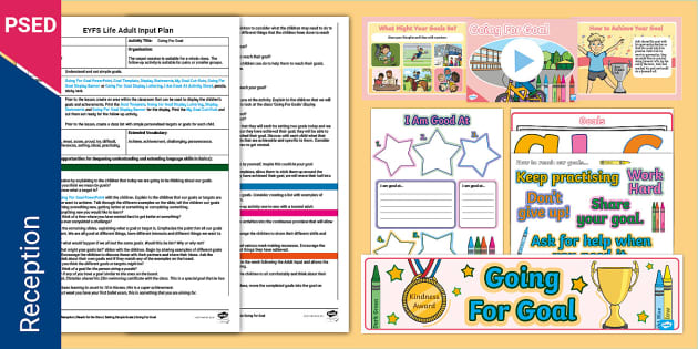 EYFS PSED Going For Goal Adult Input Plan And Resource Pack