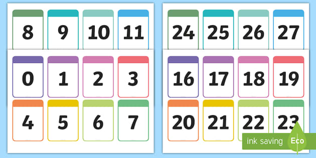Number Cards 0-30 Printable Number Cards - Number Cards 0-10