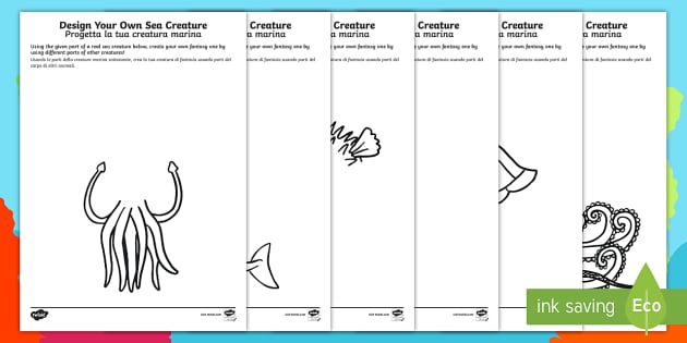 under-the-sea-design-your-own-sea-creature-worksheets-italian-english