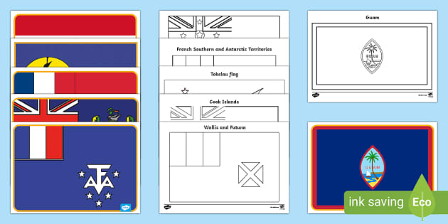FREE! - Oceania and Antarctica Flag Posters and Colouring Pack