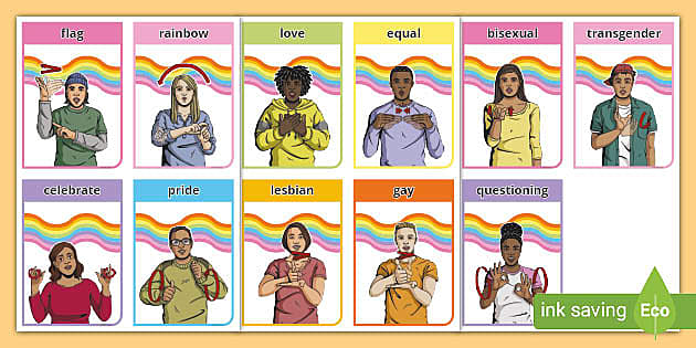 BSL Pride Flashcards Older Learners (teacher made) - Twinkl