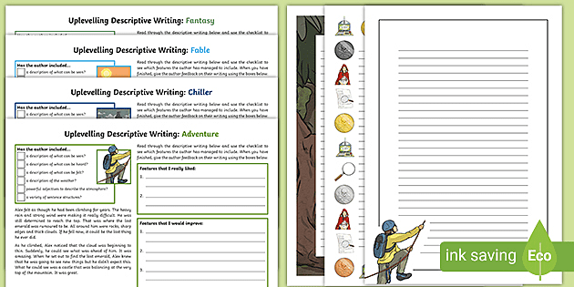 ks2 uplevelling descriptive writing extracts worksheets