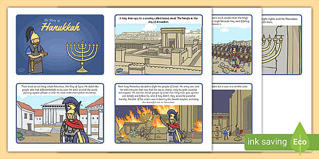 KS1 Hanukkah Story Sequencing Cards (teacher Made) - Twinkl