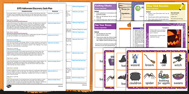 EYFS Discovery Sack Festivals Halloween (teacher made)