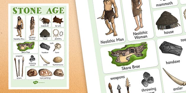 The Stone Age Vocabulary Mat (teacher made) - Twinkl