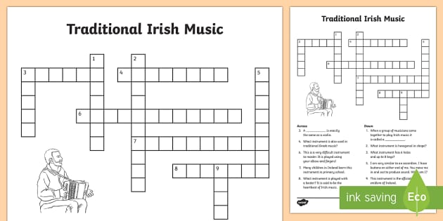 Traditional Irish Musical Instruments Crossword ROI