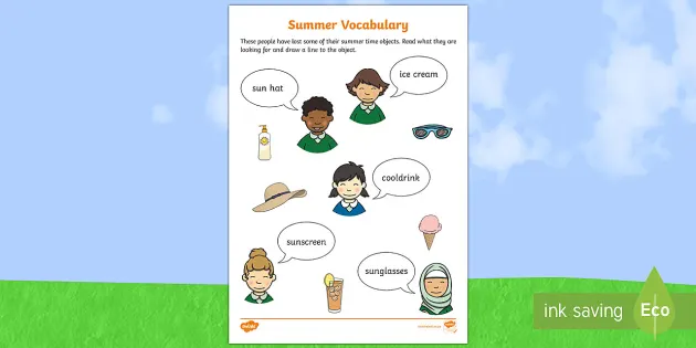 summer vocabulary worksheet worksheet teacher made