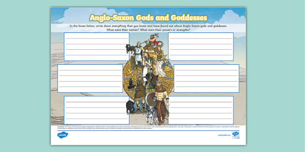 Anglo-Saxon Gods and Goddesses Mind Map (teacher made)