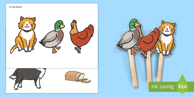 little-red-hen-stick-puppets-teacher-made-twinkl