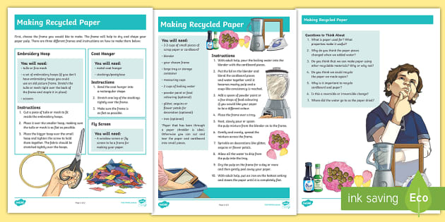 Making Recycled Paper Craft Instructions - Recycling