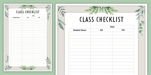 Botanical-Themed Editable Class List (teacher made) - Twinkl