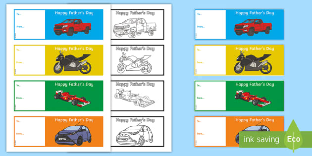 Father's Day Car Bookmarks - Twinkl