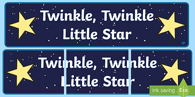 Twinkle, Twinkle, Little Star Printable Song Sticks