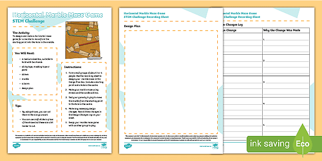 Design a Marble Maze Worksheet (Teacher-Made) - Twinkl